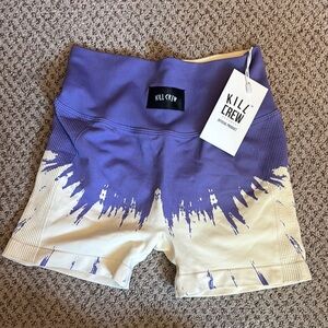 Kill Crew Purple and Cream Women's Shorts